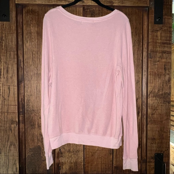 Wildfox Cry Baby Baggy Beach Jumper in Rose Dusty Pink Size Small - Picture 3 of 4